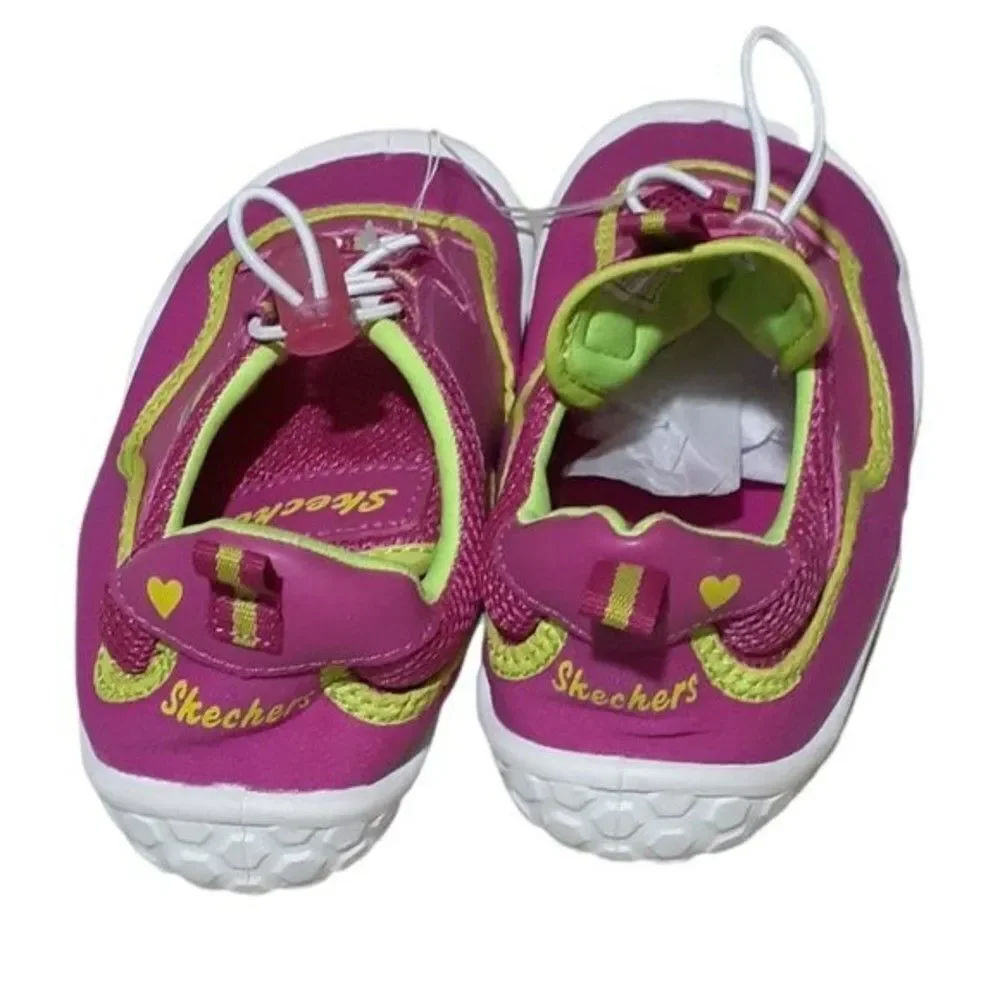 NWOT Skechers Youth Girl's Summer Water Beach Shoes  Pink Lime Green Sz 2